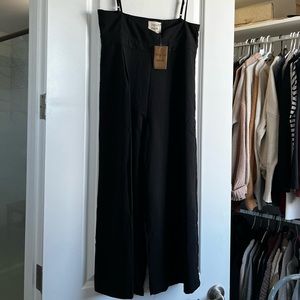 NWT Black pants with shoulder straps